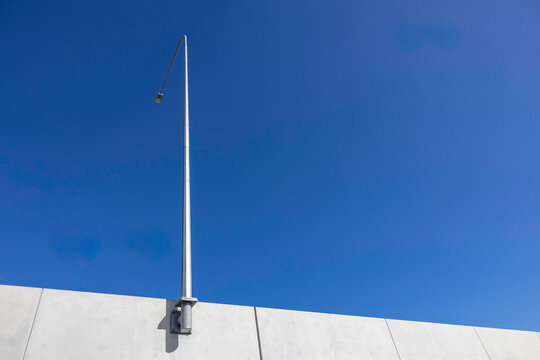 Bridge street light against Bly sky background