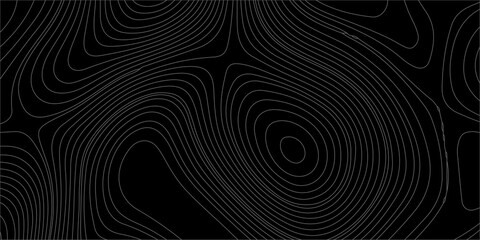 Black topographic map contour lines abstract background with dark minimalist wavy pattern for modern design textures. A minimalist, dark abstract background, geographic maps or elevation curves © Creative Arts