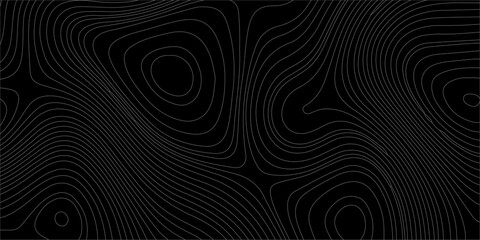 Black topographic map contour lines abstract background with dark minimalist wavy pattern for modern design textures. A minimalist, dark abstract background, geographic maps or elevation curves © Creative Arts