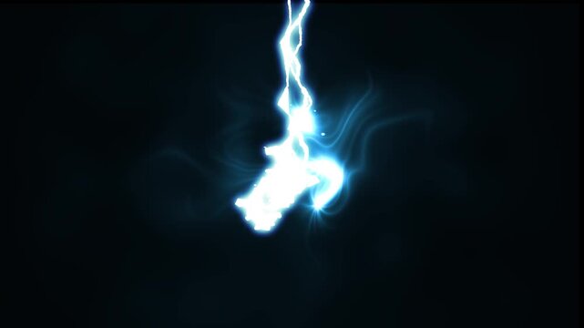 4k flash FX electric lightning burst animation, glowing thunder energy strikes, neon plasma sparks and shockwave explosion, hand drawn anime storm overlay on black background, seamless loop