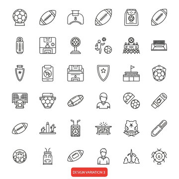 Collection of American football icons and symbols.