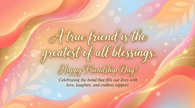 A true friend is greatest of all blessings happy friendship day celebrating bond fills lives love laughter endless support.