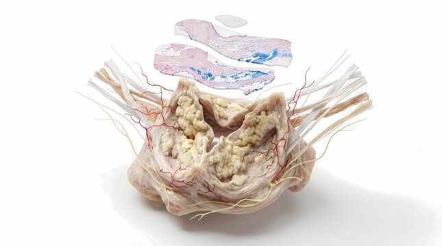 Exploded Medical View Of Thyroid Gland With Histology Samples