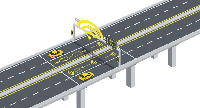 Isometric Smart Highway Infrastructure with Connected Autonomous Vehicles and IoT Traffic Management System