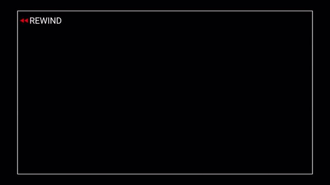 Replay text button animation for video camera and camcorder recordings, animated rewind or repeat icon, VHS Replay Overlay, Video camera replay screen animation overlay with alpha channel in 4k