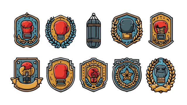 Collection of colorful embroidered patches with various designs and symbols.