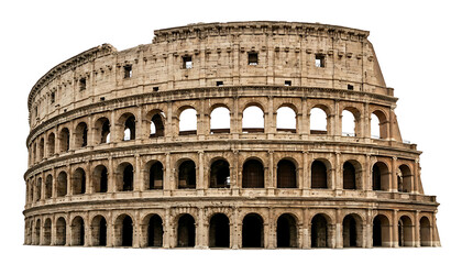 Fototapeta premium Ancient Roman Colosseum isolated on a transparent background