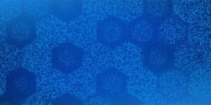 Blue glowing hexagon texture. Abstract neon hexagonal grid wallpaper. Navy honeycomb pattern backdrop. Vector modern technology, business, science, healthcare, medicine, presentation design background