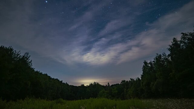 Night sky timelapse over Poland