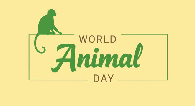 World animal day graphic with monkey illustration