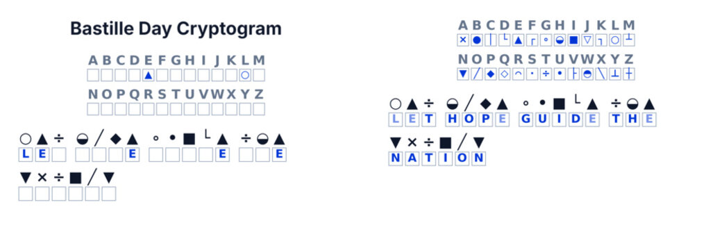 Cryptogram secret code puzzle for adults, decode the message, printable brain teaser activity