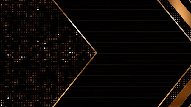 Elegant black background with gold dotted texture and diagonal chevron accent animation
