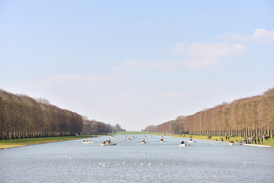 Gardens of Versailles with Lake and Boats, France