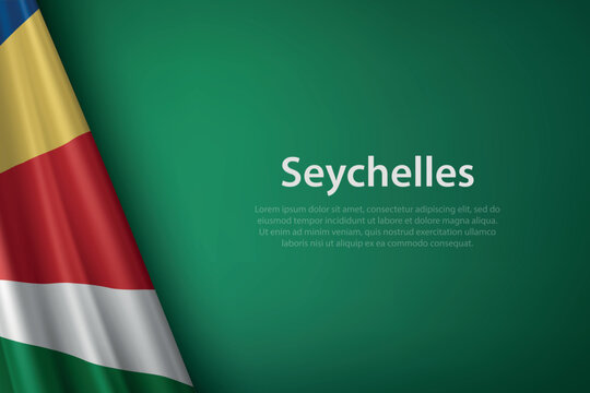 Seychelles Flag Waving with Background Text