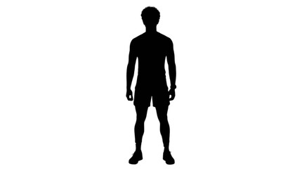 Silhouette of person standing upright isolated on transparent background, Vector © MdSomun