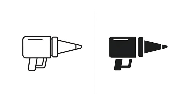 Vector icon of a futuristic ray gun or space blaster weapon