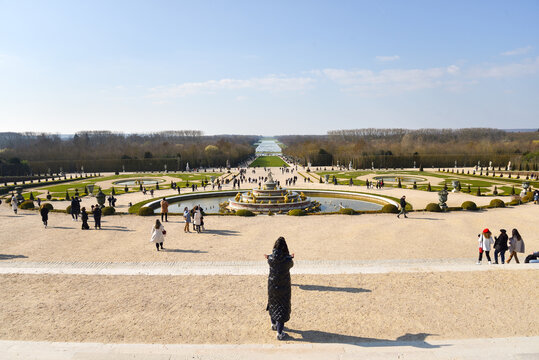 Gardens of Versailles with Fountain and Lake, France