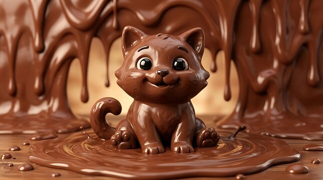 cute chocolate candy cat