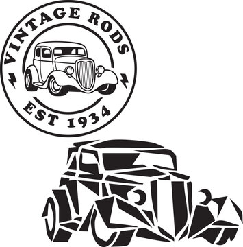 vintage car vector illustration