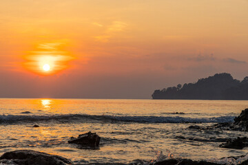 Obraz premium Various views of Radhanagar beach