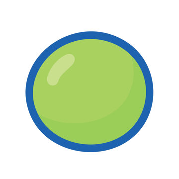 Minimalist light green circle with shiny surface enclosed in a dark blue border
