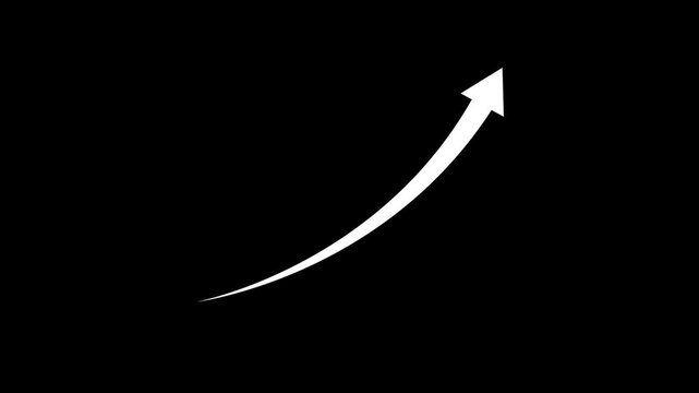 Growing business arrow on black. Profit arrow .Business concept, growing chart. Concept of sales symbol icon with arrow moving up.