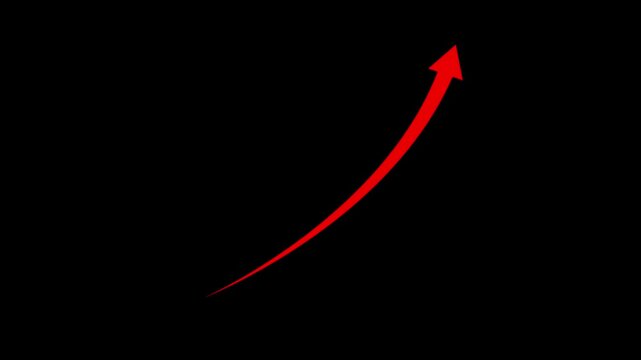 Abstract arrow business graph icon animation background.