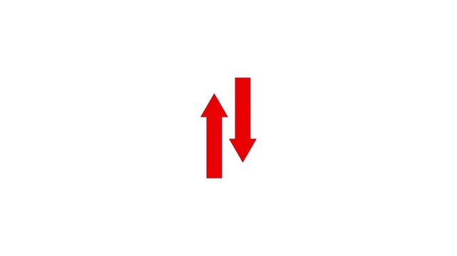 White up and down arrow icon. The Two Lane highway street sign icon isolated on white background.