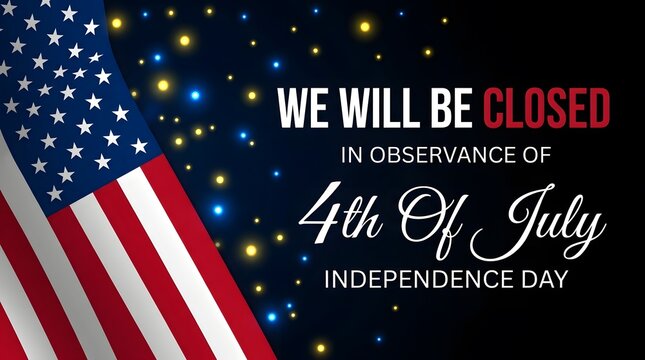 Closed 4th of july independence day notification