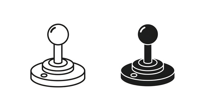 Retro joystick game controller icon set