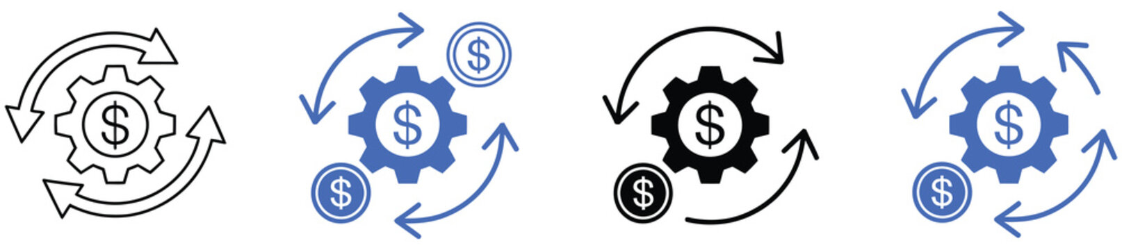 Operational efficiency icon vector illustration representing business performance improvement, productivity optimization, workflow management, and modern corporate designs