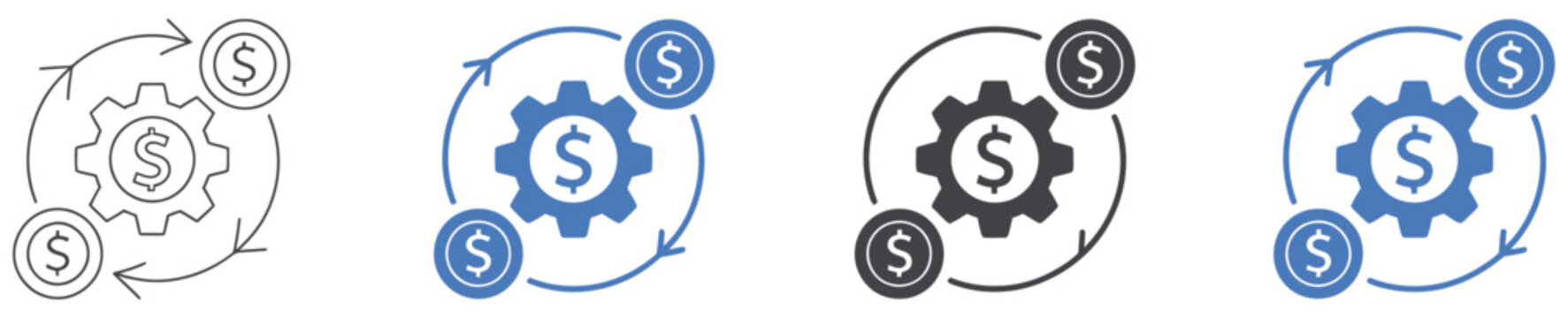 Operational efficiency icon vector illustration showing process optimization, business productivity, performance growth, management system, and clean minimal designs