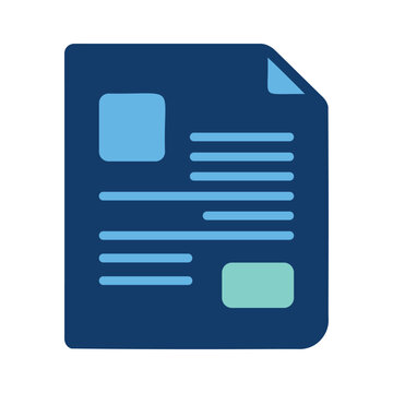 Illustration of a document with placeholder text and two different colored boxes on a dark background