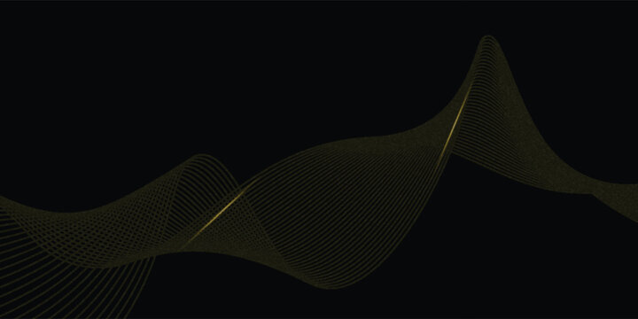 Black abstract old backround with yellow curve line for backdrop or presentation good