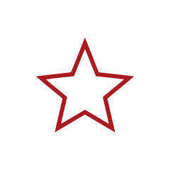 Fototapeta premium Red Outline Star Graphic Element Representing Success and Quality Achievement