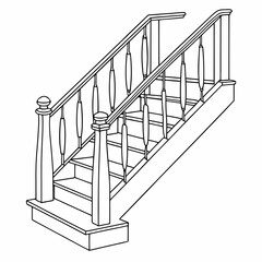 Minimalist black scandinavian style wall stair white gray stairs wall stairs © Abu