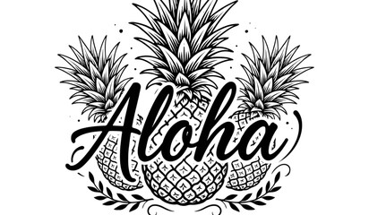Elegant aloha floral design with tropical leaf pattern Vector © MST SUETI