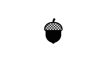 Simple black acorn icon with cap on white background Vector © MST SUETI