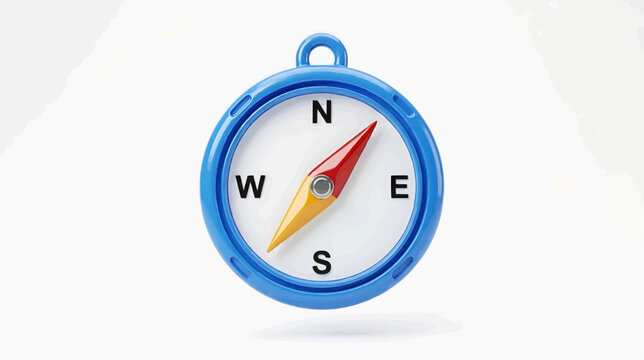 Vector illustration of 3d illustration of a blue compass