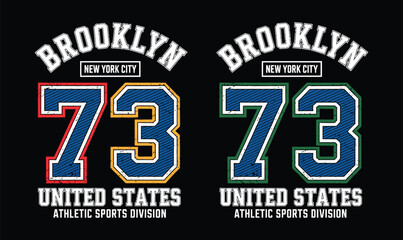 Fototapeta premium Brooklyn Athletic Sports Division Vintage Vector Badge for Varsity T Shirt Design Print Banner