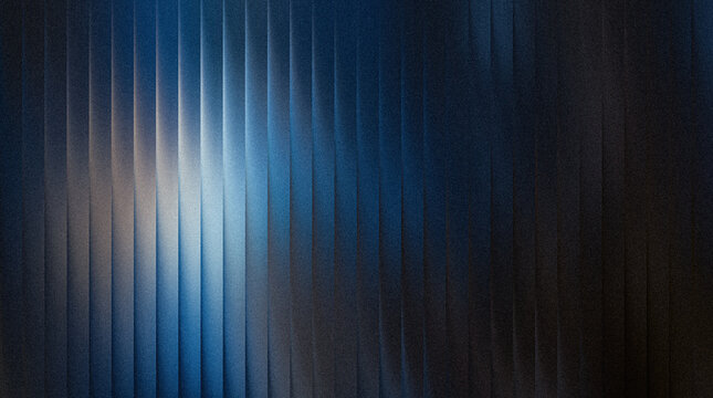 Grainy ribbed abstract background with vertical lines and soft blue light gradient, dark textured surface with modern minimalist style