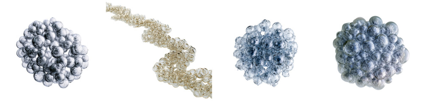 Molecular structures on transparent background for science and research purposes