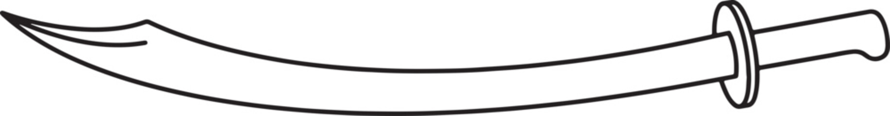 Simple line rope with looped end and single knot, minimalist also transparent background, black outline © mHs