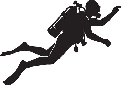 Silhouette runner with backpack, dynamic motion, also transparent background, black and white
