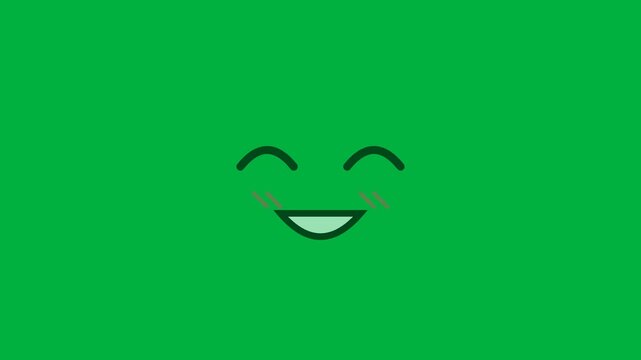 10 Pack Anime Facial Expressions Green Screen Chroma Key, Cartoon Emoji Faces Animation Loop, Cute Manga Reactions Overlay
