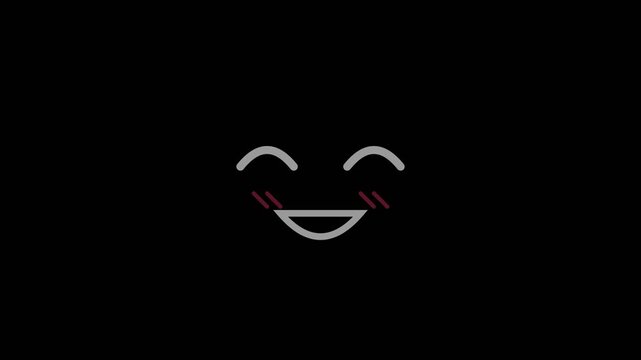 10 Pack Cartoon Emoji Faces Transparent Alpha Loop, Anime Facial Expressions Animation, Cute Manga Character Reactions