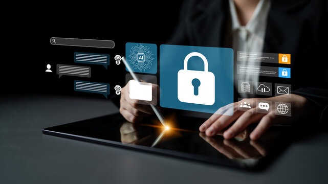 This image depicts a user engaging in digital signature processes on a tablet interface, highlighting themes of security, technology, and data protection in modern business practices. Gantry