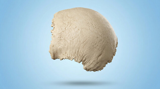 3D render Medical, human parietal skull bone anatomy, detailed cranium structure Medical background.