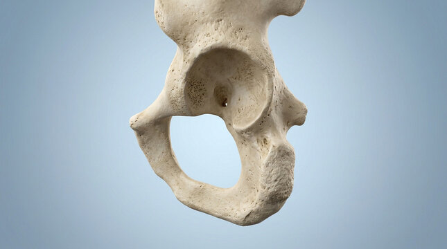 3D render Medical, human pelvic bone anatomy, skeletal hip joint structure Medical background.
