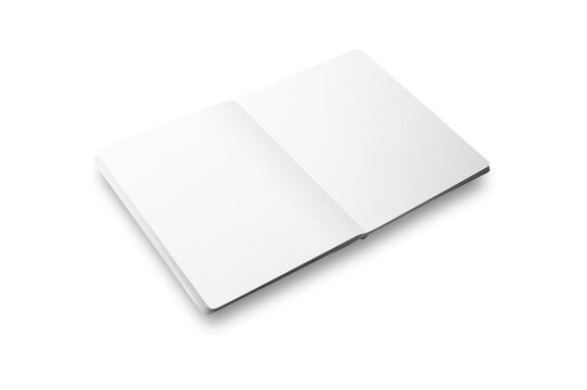 Empty blank Passport Mock up isolated on white background.3d rendering. Front, side and back view. open passport mockup.